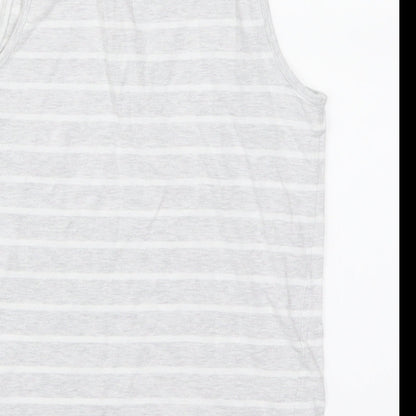 Marks and Spencer Girls Grey Striped  Top Pyjama Top Size 8-9 Years