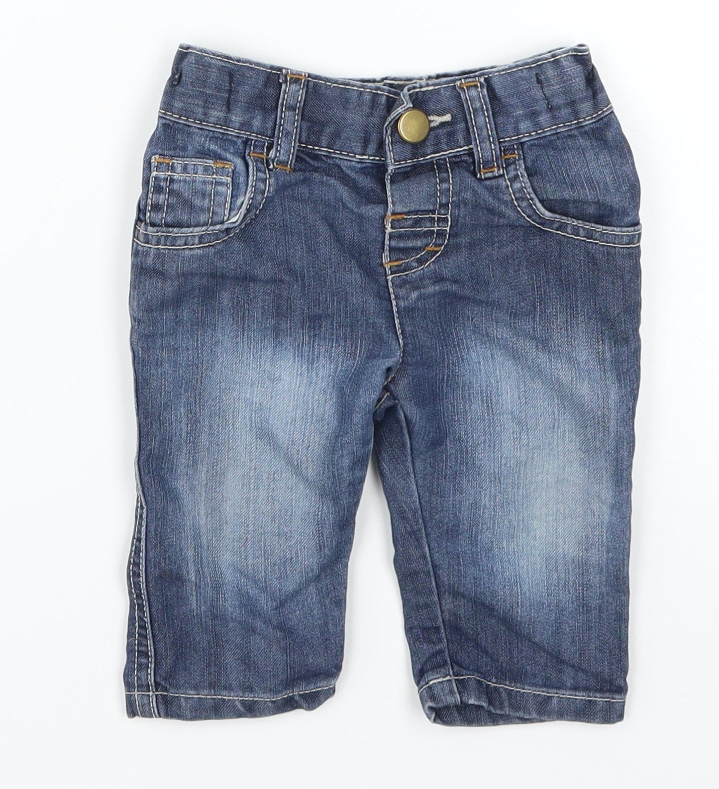 Matalan Baby Blue  Denim Cargo Jeans Size 3-6 Months