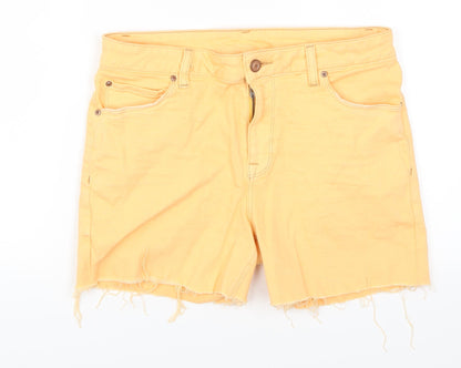 ASOS Womens Orange  Denim Cut-Off Shorts Size 32 in - Distressed Hem