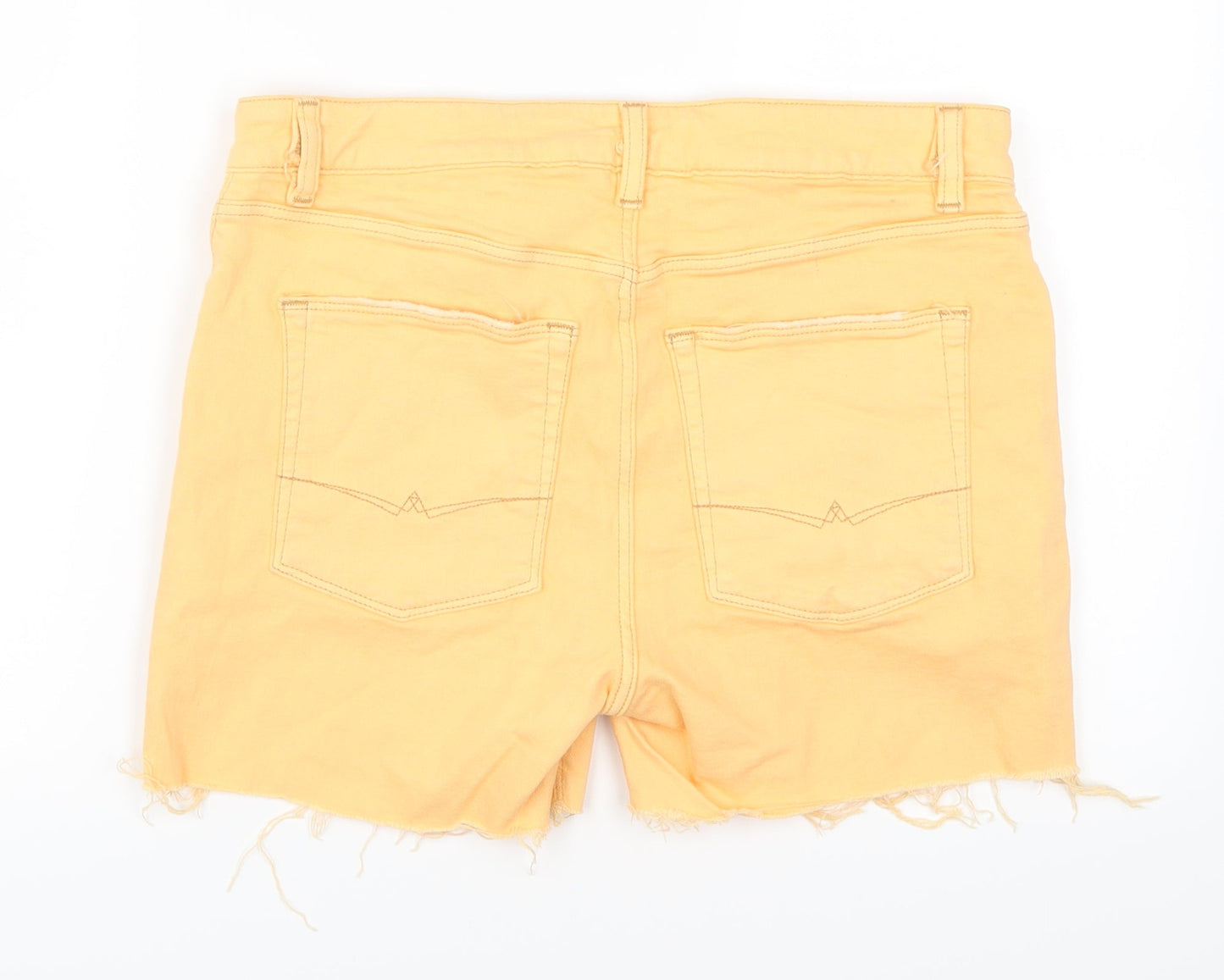 ASOS Womens Orange  Denim Cut-Off Shorts Size 32 in - Distressed Hem