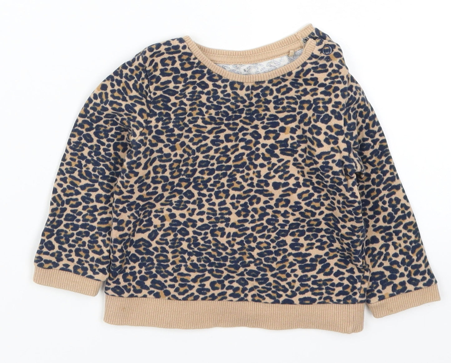 TU Girls Brown Animal Print  Basic T-Shirt Size 3-6 Months