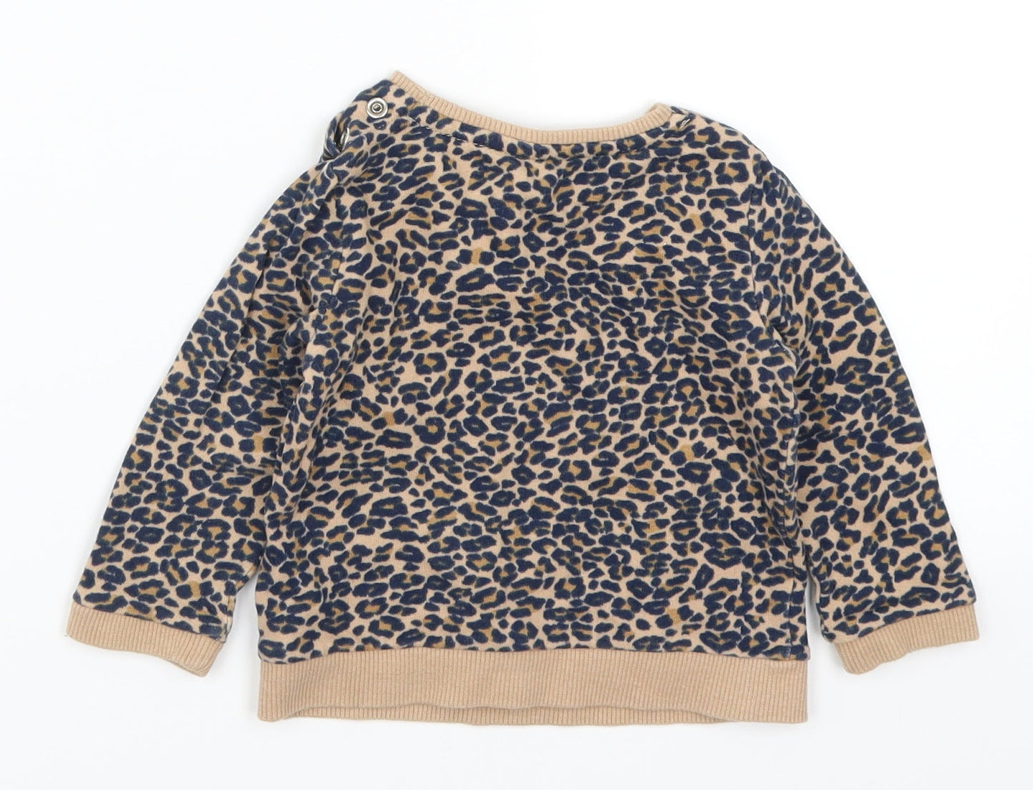 TU Girls Brown Animal Print  Basic T-Shirt Size 3-6 Months