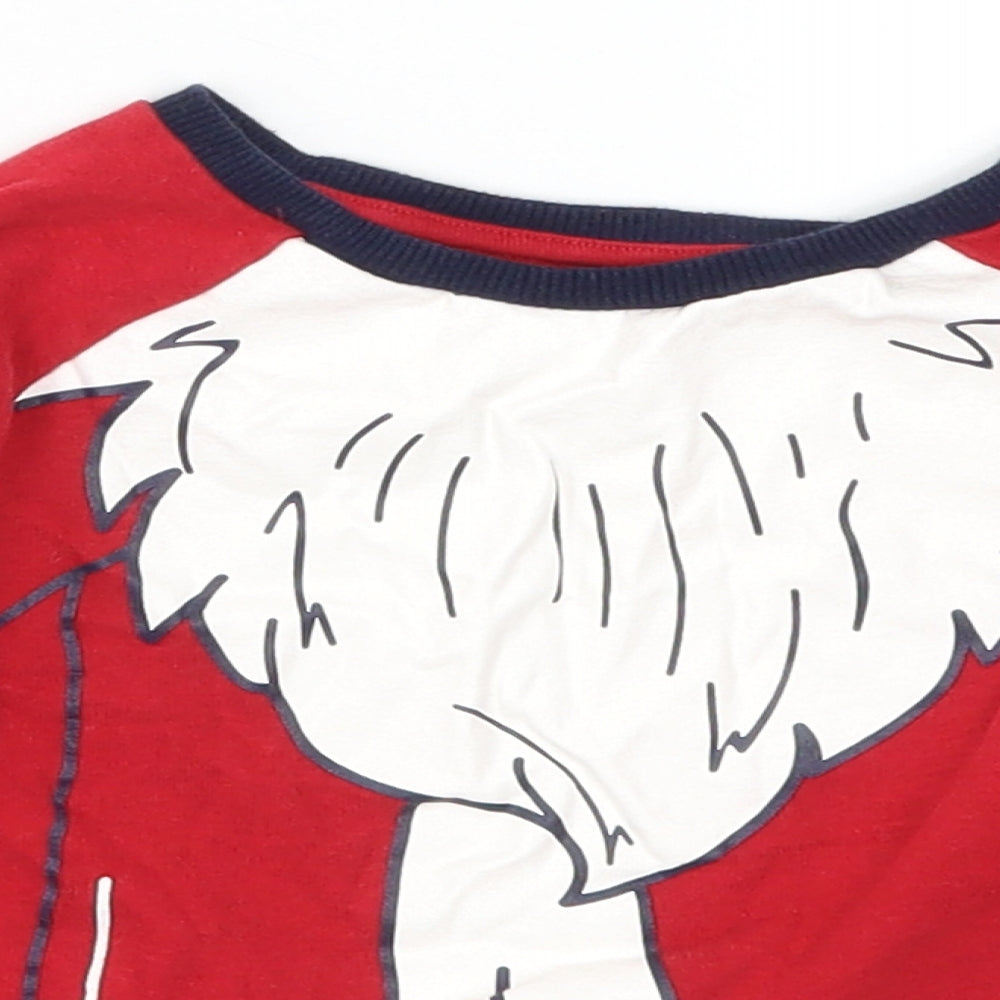 Matalan Boys Red   Basic T-Shirt Size 2-3 Years  - Santa Claus
