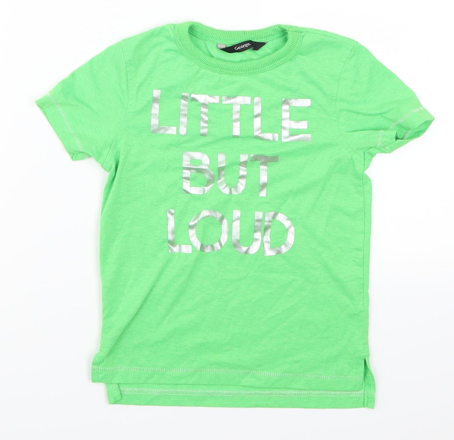 George Boys Green   Basic T-Shirt Size 3-4 Years  - Little But Loud