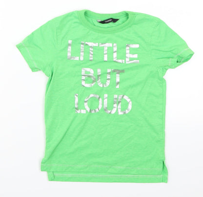 George Boys Green   Basic T-Shirt Size 3-4 Years  - Little But Loud