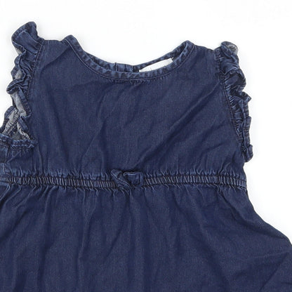 Essential Girls Blue  Denim Skater Dress  Size 2 Years