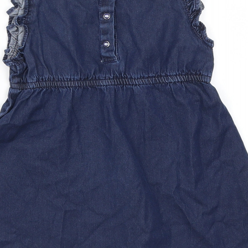 Essential Girls Blue  Denim Skater Dress  Size 2 Years