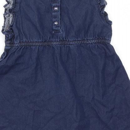Essential Girls Blue  Denim Skater Dress  Size 2 Years