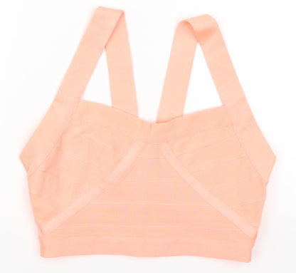 WOW Couture Womens Pink   Cropped Tank Size L  - Coral Coloured