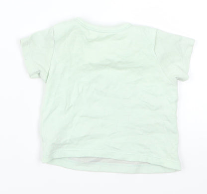 Nutmeg Girls Green   Basic T-Shirt Size 3-6 Months  - Sleepy Snuggles Bunny