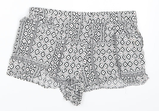 Papaya Womens Grey Geometric  Mom Shorts Size 8