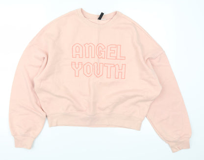 H&M Womens Pink   Pullover Sweatshirt Size S  - Angel Youth