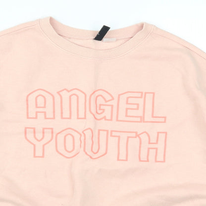 H&M Womens Pink   Pullover Sweatshirt Size S  - Angel Youth