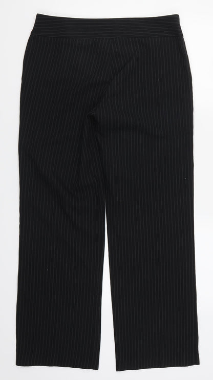 George Womens Black Striped  Trousers  Size 12 L29 in