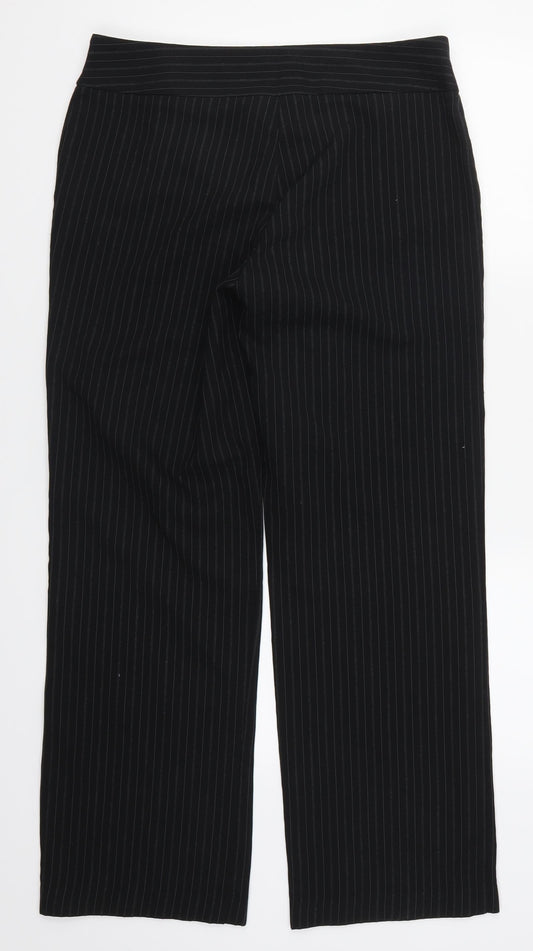 George Womens Black Striped  Trousers  Size 12 L29 in