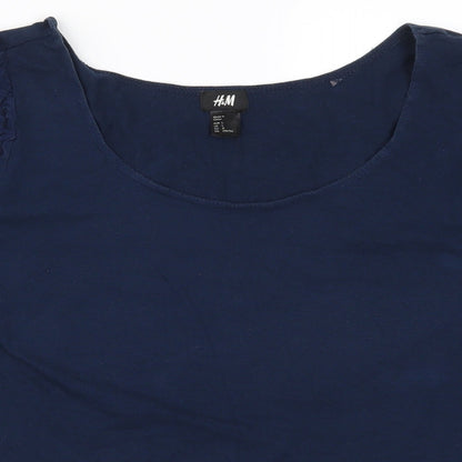 Womens UK Size L H&M Blue Basic T-Shirt