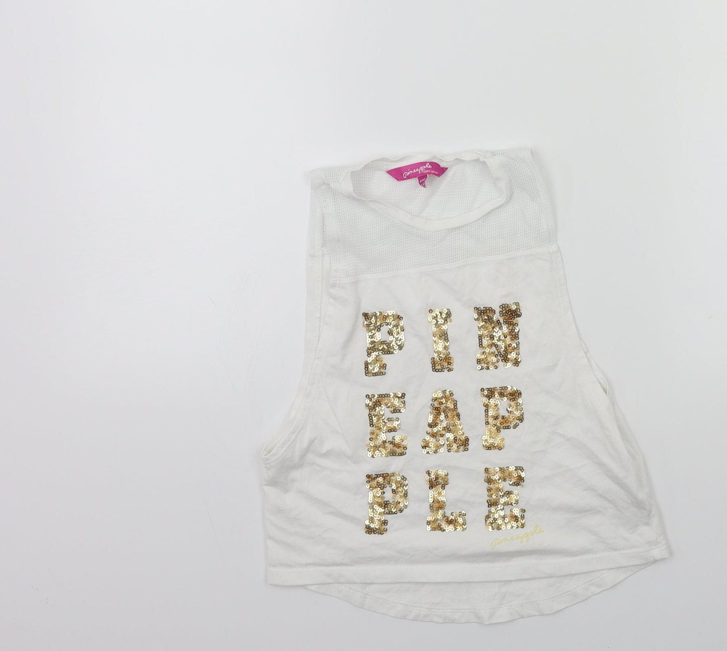 Pineapple Girls White   Basic Tank Size 5-6 Years