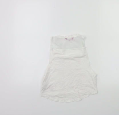 Pineapple Girls White   Basic Tank Size 5-6 Years