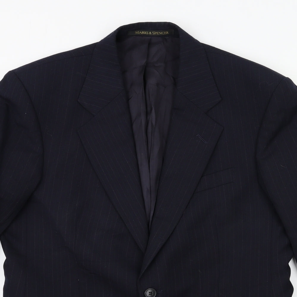 Mens UK Size 38 Marks and Spencer Regular Blue Suit Jacket