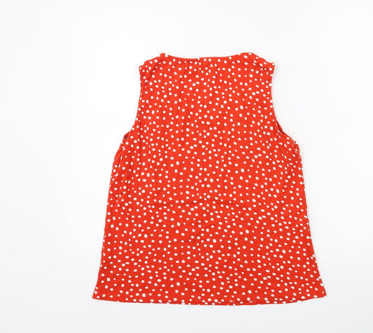 Bonmarché Womens Red Polka Dot  Basic Tank Size 14