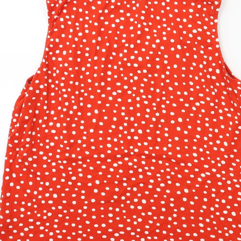 Bonmarché Womens Red Polka Dot  Basic Tank Size 14
