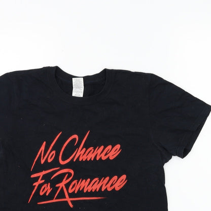 Gildan Womens Black   Basic T-Shirt Size S  - NO ROMANCE