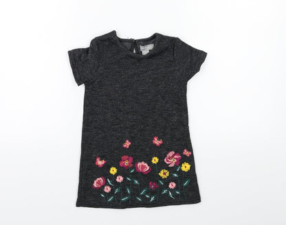 Primark Baby Black Floral  A-Line  Size 12-18 Months