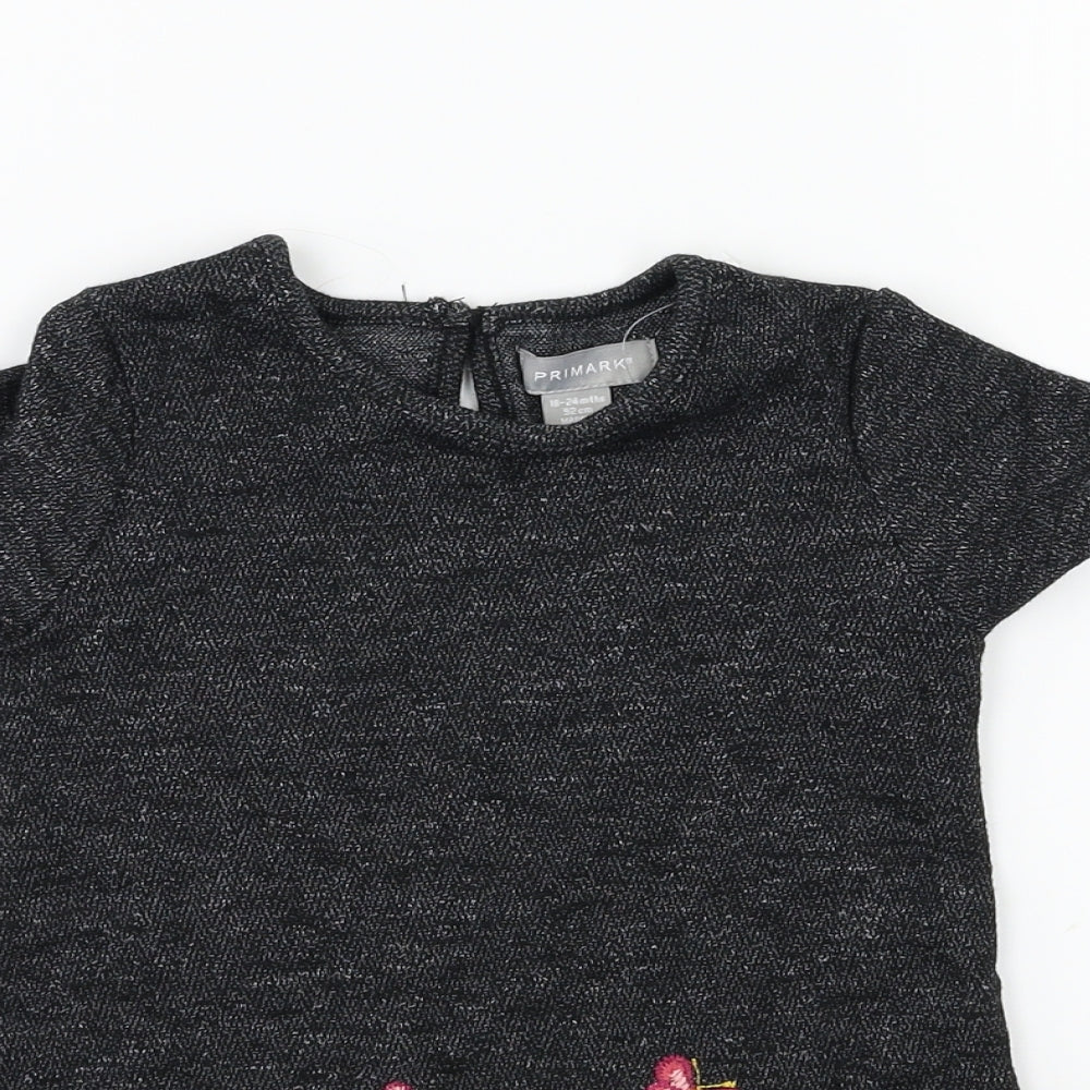Primark Baby Black Floral  A-Line  Size 12-18 Months