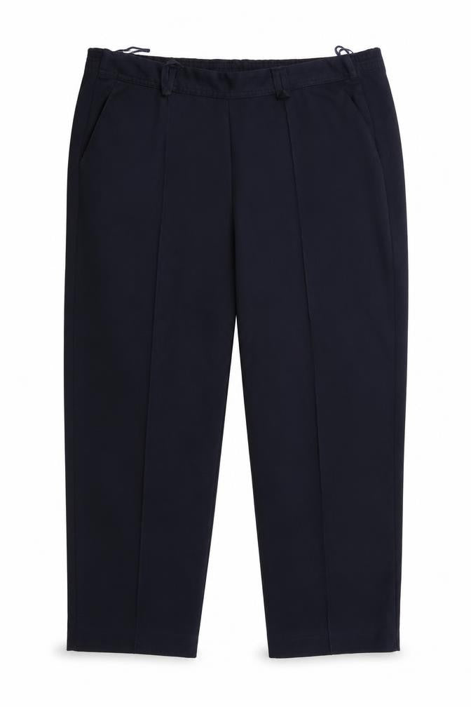Front view of Bonmarché women’s blue sweatpants, size UK 14, 23-inch leg