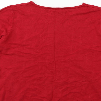 love knitwear Womens Red  Knit Pullover Jumper Size 14