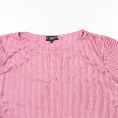 AYANAPA Womens Pink   Basic T-Shirt Size 10