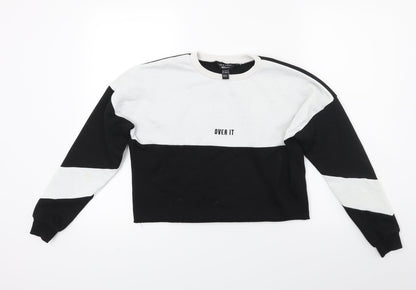 New Look Girls Black   Pullover Sweatshirt Size 12 Years  - Over it