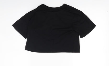 Candy Couture Girls Black   Cropped T-Shirt Size 10 Years  - NYC