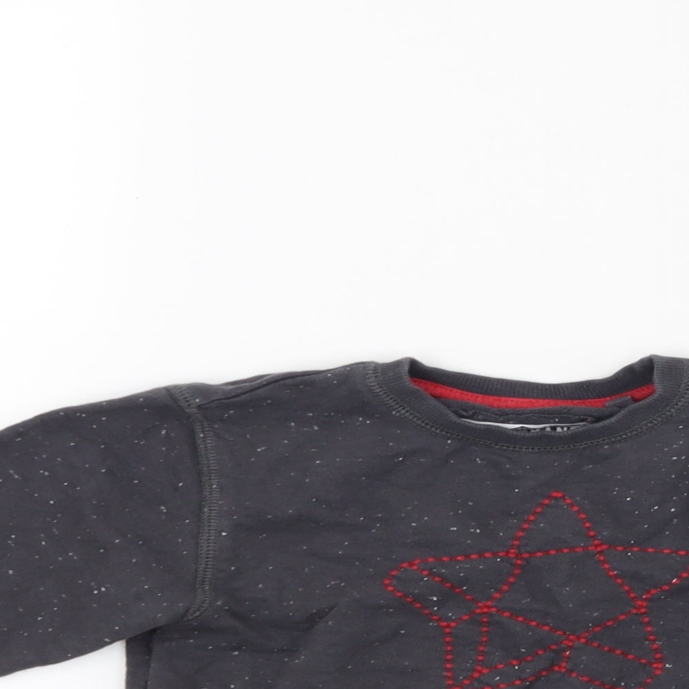 Close-up detail of Next boys’ grey pullover sweatshirt, size 2, years - star