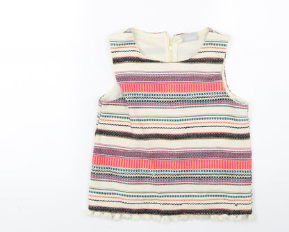 NEXT Girls Beige Striped  Tunic Tank Size 12 Years