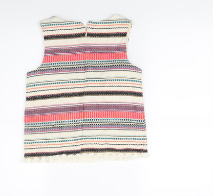 NEXT Girls Beige Striped  Tunic Tank Size 12 Years