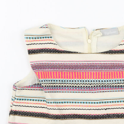 NEXT Girls Beige Striped  Tunic Tank Size 12 Years