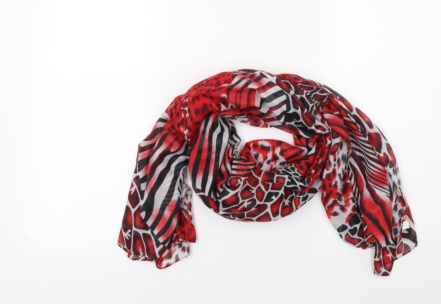 Preworn Womens Red Animal Print   Scarf