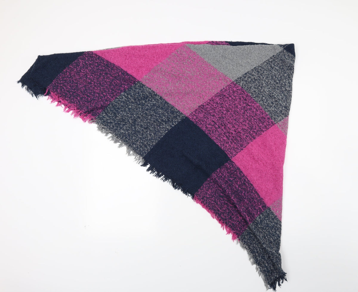 Additional front view of Preworn women’s grey check shawl/wrap