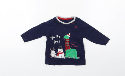 Additional front view of George boys’ blue basic casual, size 0-3, months - christmas