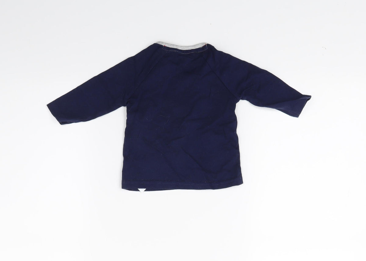 Back view of George boys’ blue basic casual, size 0-3, months - christmas