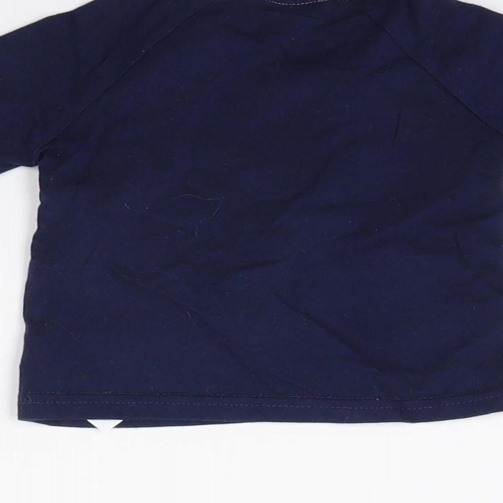 Brand and care label for George boys’ blue basic casual, size 0-3, months - christmas