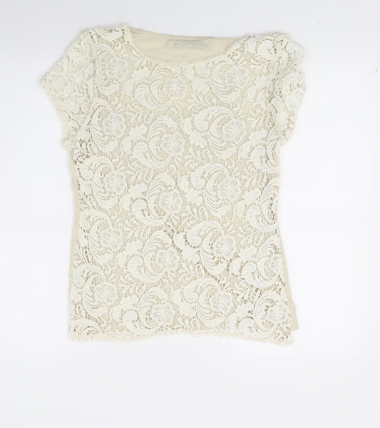 Womens UK Size 12 NEXT Beige Basic T-Shirt