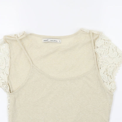 Womens UK Size 12 NEXT Beige Basic T-Shirt