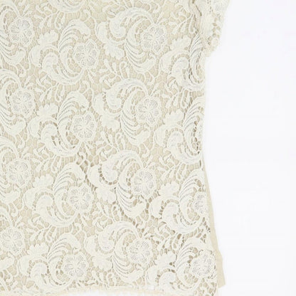 Womens UK Size 12 NEXT Beige Basic T-Shirt
