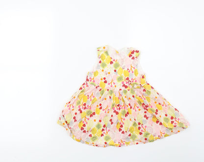 H&M Girls Yellow Floral  Fit & Flare  Size 6-9 Months