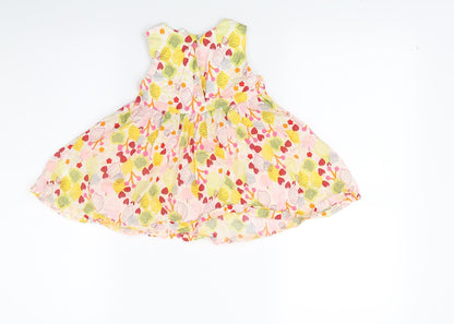 H&M Girls Yellow Floral  Fit & Flare  Size 6-9 Months