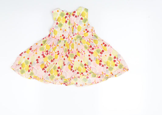 H&M Girls Yellow Floral  Fit & Flare  Size 6-9 Months