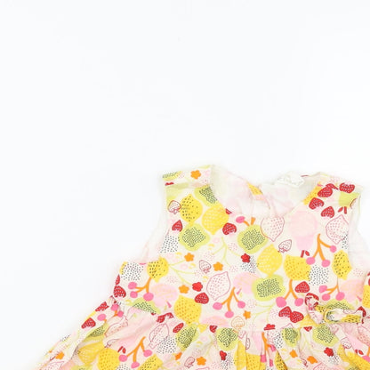 H&M Girls Yellow Floral  Fit & Flare  Size 6-9 Months