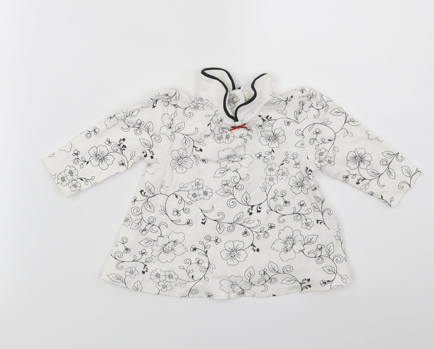 Little Me Girls White Floral  Fit & Flare  Size 6-9 Months